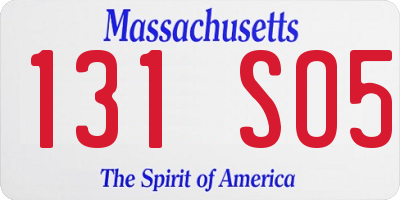 MA license plate 131SO5