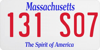 MA license plate 131SO7