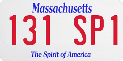 MA license plate 131SP1