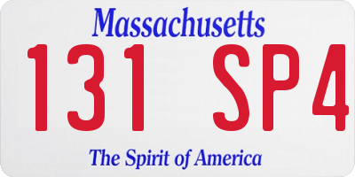 MA license plate 131SP4