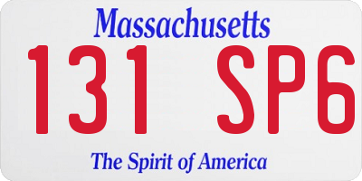 MA license plate 131SP6