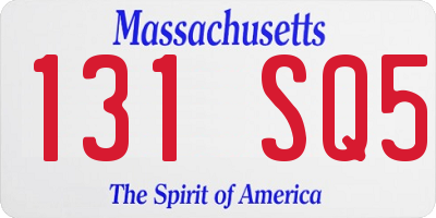 MA license plate 131SQ5