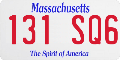 MA license plate 131SQ6