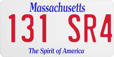 MA license plate 131SR4