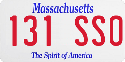 MA license plate 131SS0