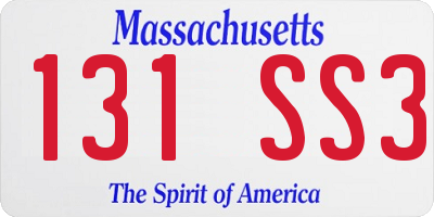 MA license plate 131SS3