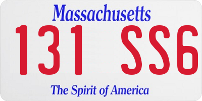 MA license plate 131SS6
