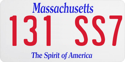 MA license plate 131SS7