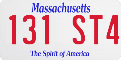 MA license plate 131ST4