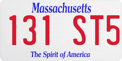 MA license plate 131ST5