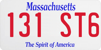 MA license plate 131ST6
