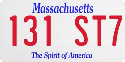 MA license plate 131ST7