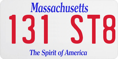 MA license plate 131ST8