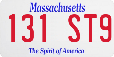 MA license plate 131ST9