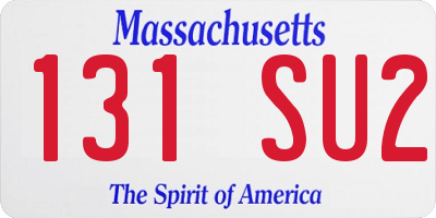 MA license plate 131SU2