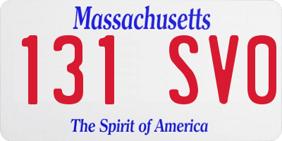 MA license plate 131SV0