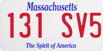 MA license plate 131SV5