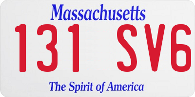 MA license plate 131SV6