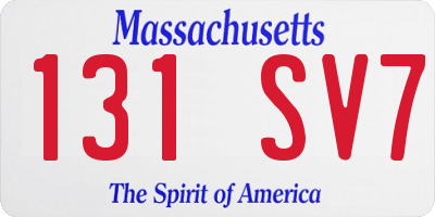 MA license plate 131SV7