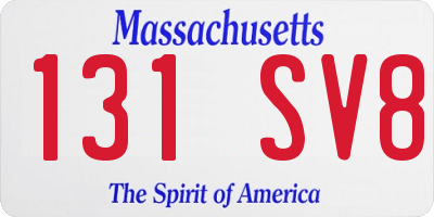 MA license plate 131SV8