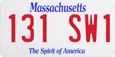 MA license plate 131SW1