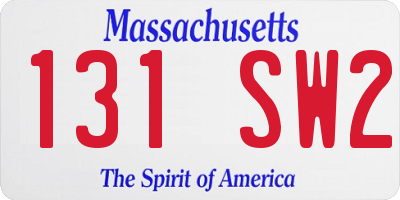 MA license plate 131SW2
