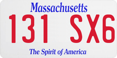 MA license plate 131SX6