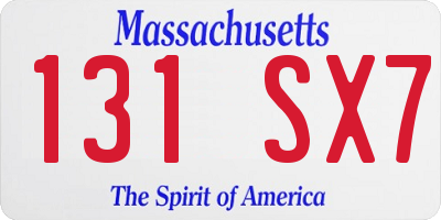 MA license plate 131SX7