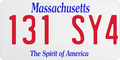 MA license plate 131SY4