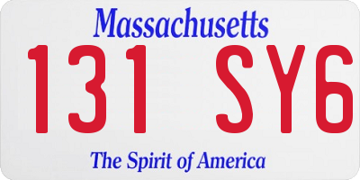 MA license plate 131SY6