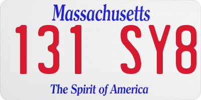 MA license plate 131SY8