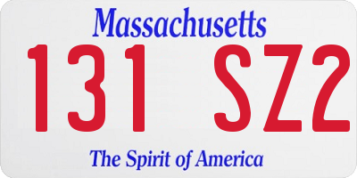 MA license plate 131SZ2