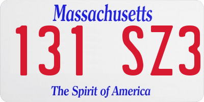 MA license plate 131SZ3