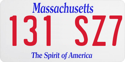 MA license plate 131SZ7