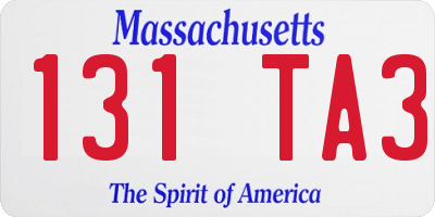 MA license plate 131TA3