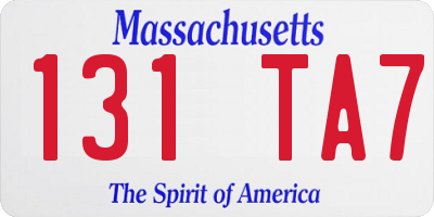 MA license plate 131TA7