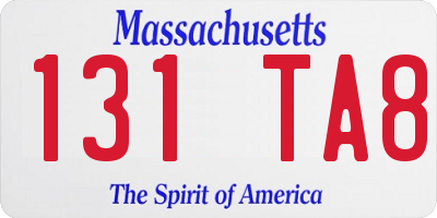 MA license plate 131TA8