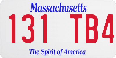 MA license plate 131TB4