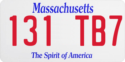 MA license plate 131TB7