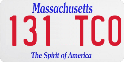 MA license plate 131TC0