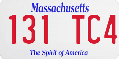 MA license plate 131TC4