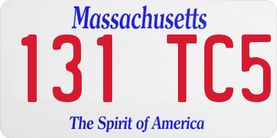 MA license plate 131TC5
