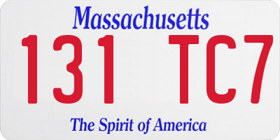MA license plate 131TC7