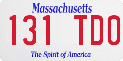 MA license plate 131TD0