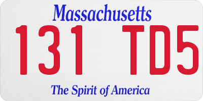 MA license plate 131TD5
