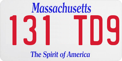 MA license plate 131TD9
