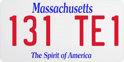 MA license plate 131TE1