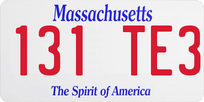 MA license plate 131TE3