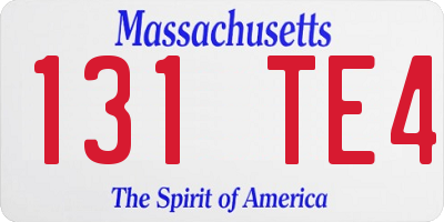 MA license plate 131TE4