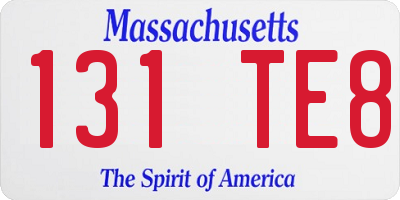 MA license plate 131TE8